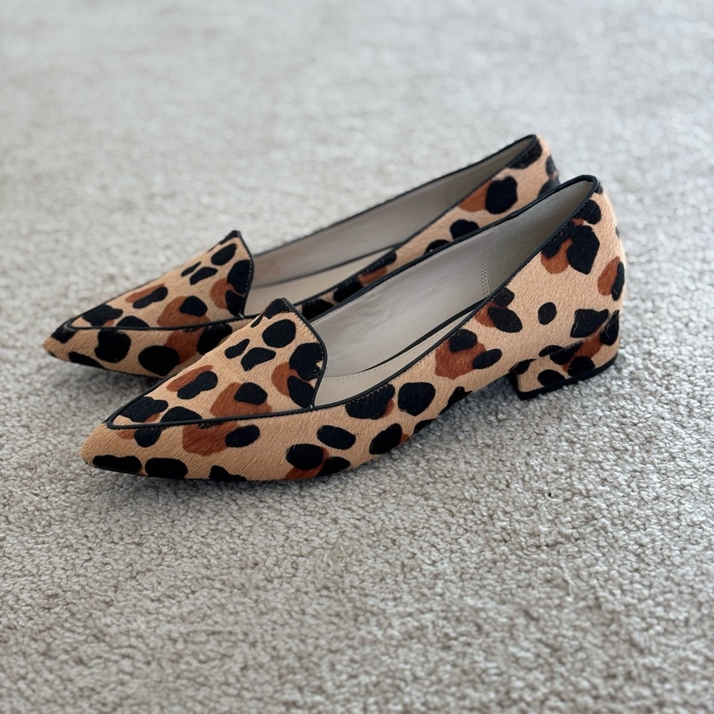 Cole Haan Brie Calf Hair Leopard Print Skimmers